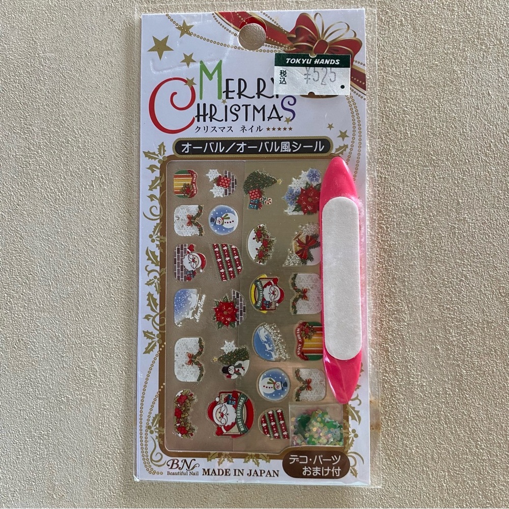 New Nail Press On Decals Holiday Merry Christmas Themed from Japan